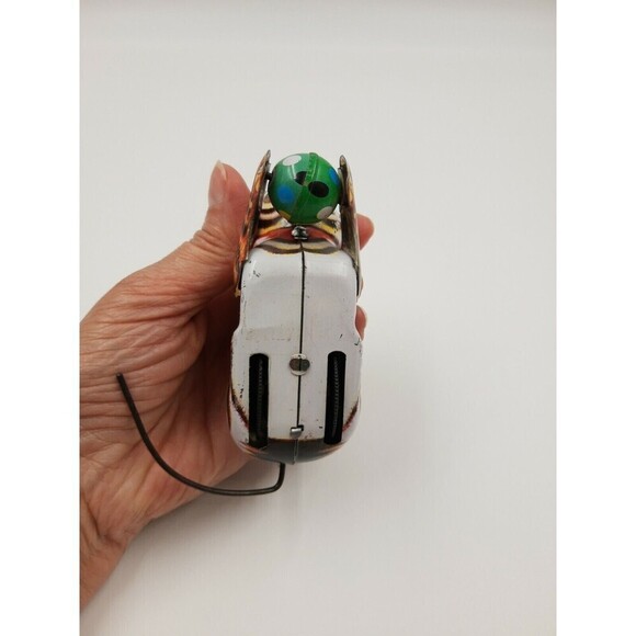 Vintage Wind Up Tin Metal Cat With Ball  Litho Toy No Key - Picture 7 of 9